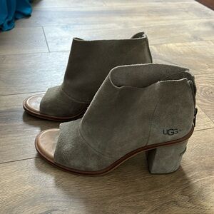 Ugg sueded sandals with zip up heels